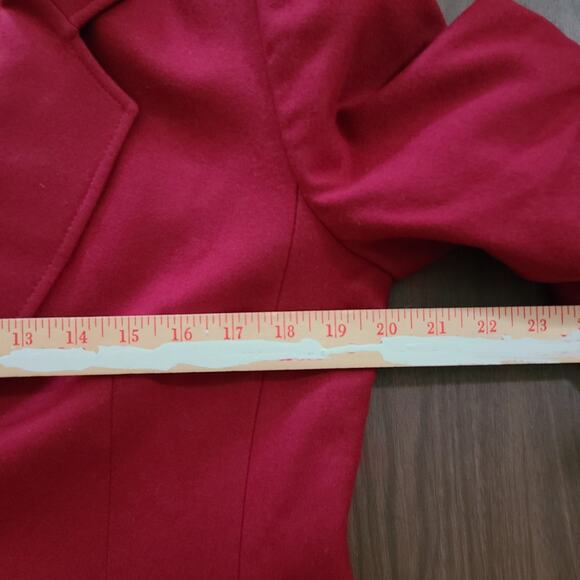 Pendleton Women's 100% Virgin Wool Skirt Blazer Set Maroon Red Vtg Size 12 - Picture 13 of 14